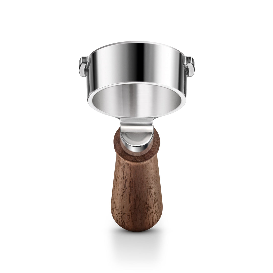 Breville 58mm Wooden Bottomless Portafilter Front || 58mm