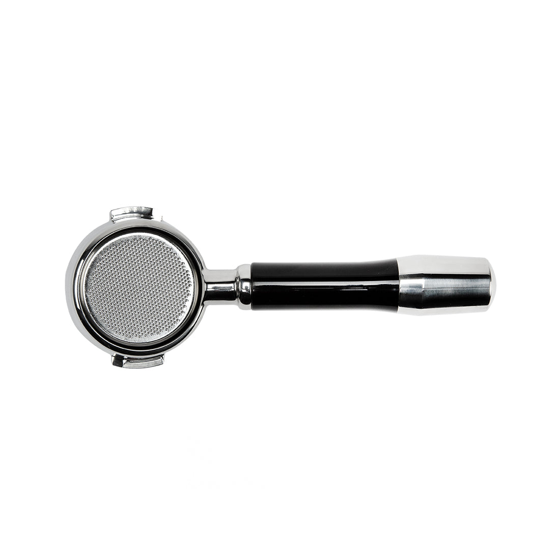ECM Stainless Steel Bottomless Portafilter with Angled Handle