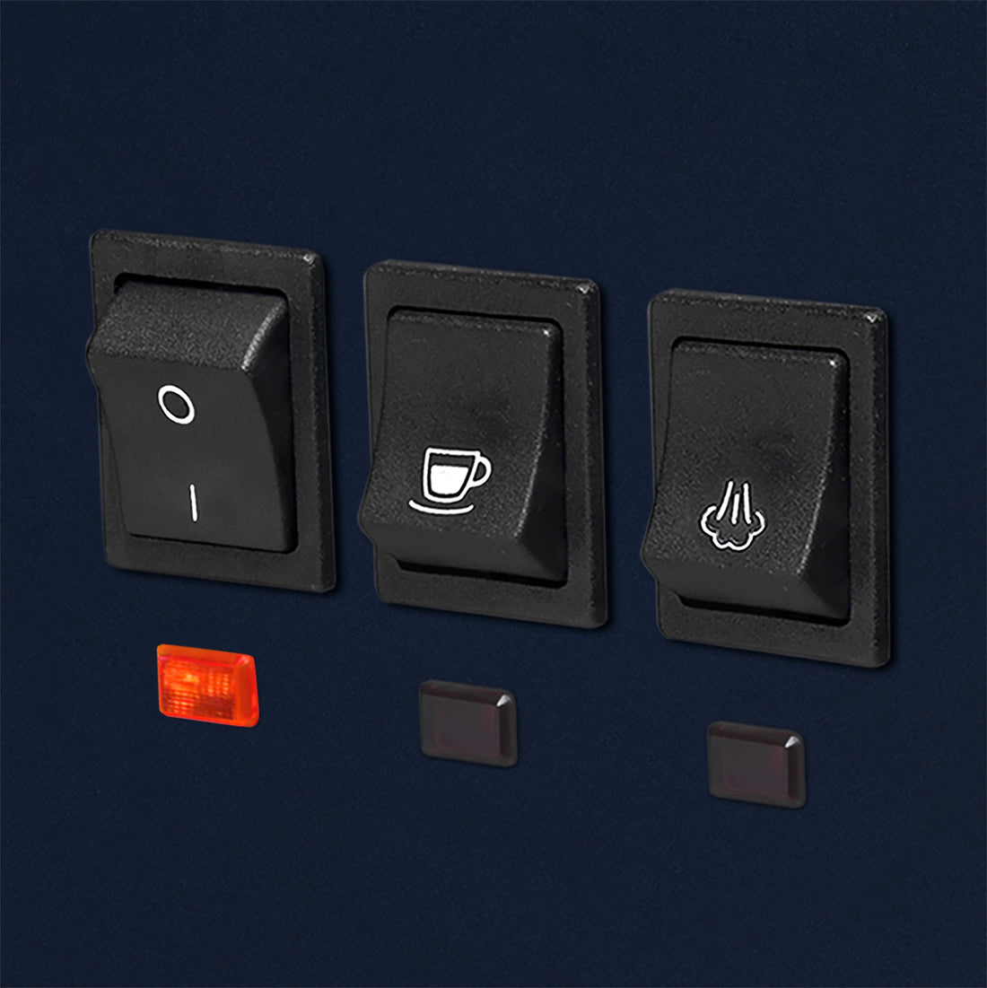 Gaggia Classic Pro E24 Classic Blue switches zoom || Classic Blue