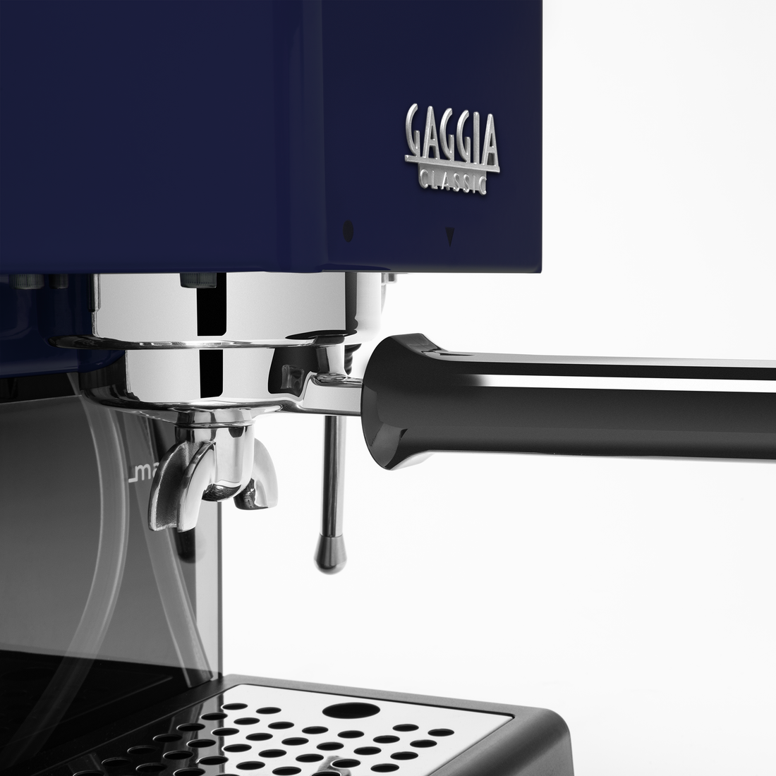 Gaggia Classic Pro E24 Classic Blue portafilter zoom || Classic Blue