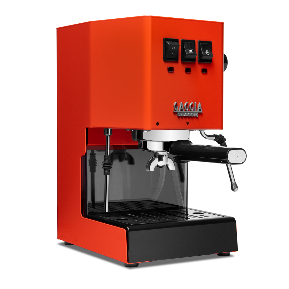 Gaggia Classic Pro E24 Lobster Red front angle || Lobster Red