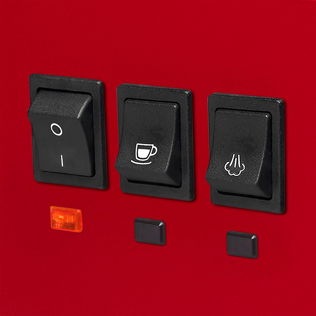 Gaggia Classic Pro E24 Cherry Red switches zoom || Cherry Red