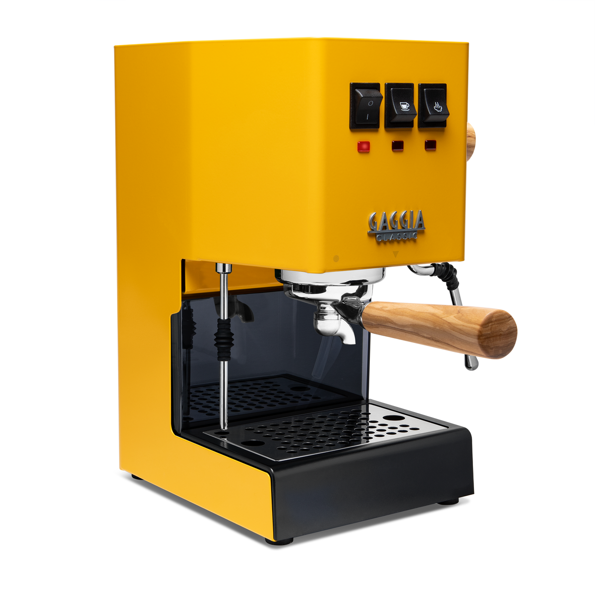 Gaggia Classic Evo Pro Espresso Machine in Sunshine Yellow with Olive