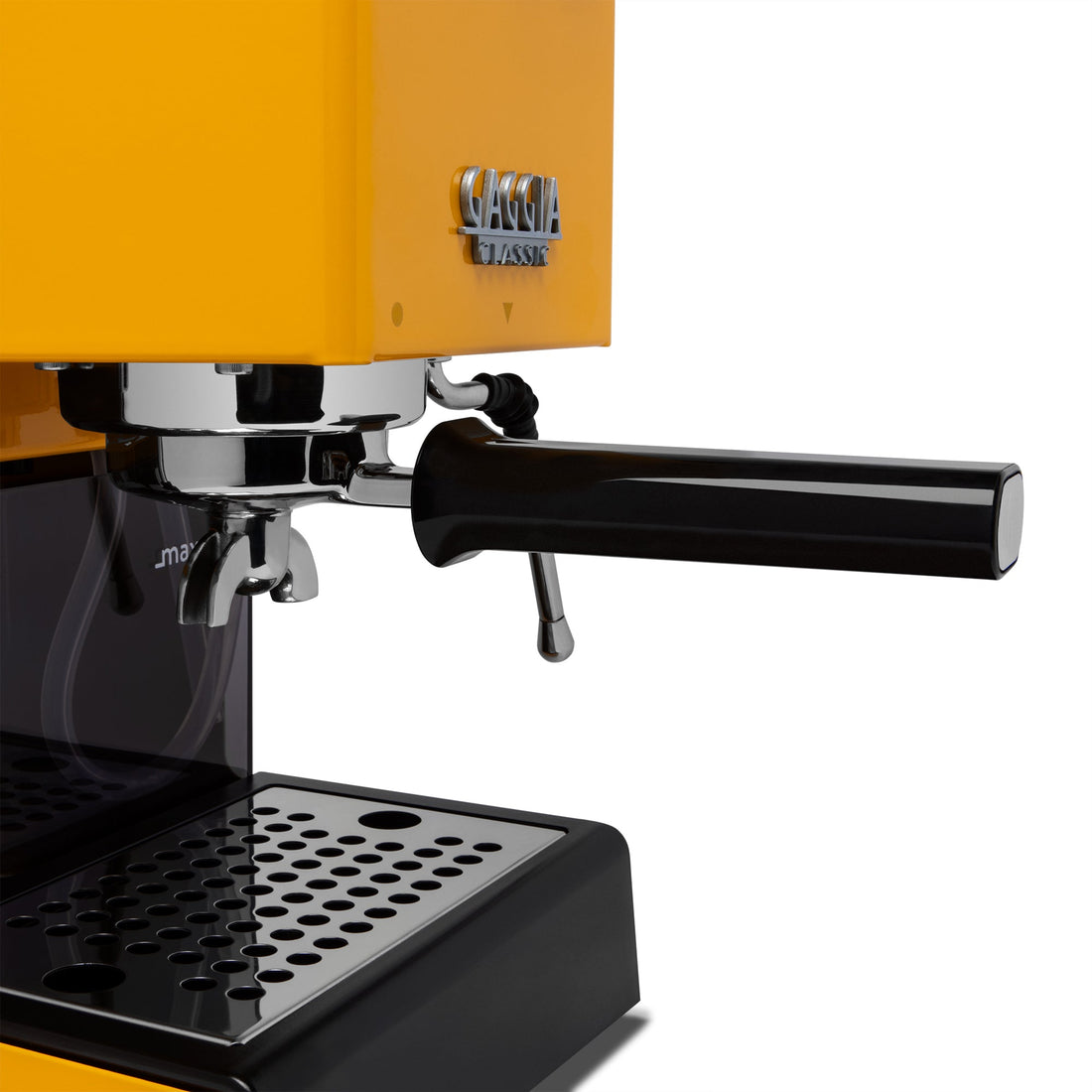 Gaggia Classic Pro E24 Sunshine Yellow portafilter zoom || Sunshine Yellow