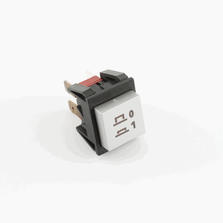On Off Switch, Square Dpst Silver Push Latch 120 V Base