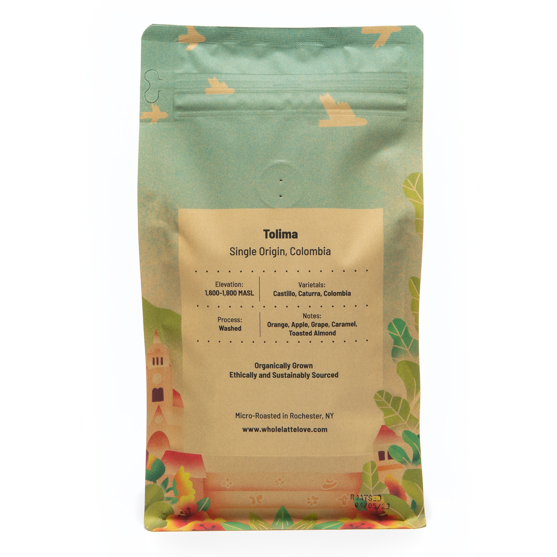 Whole Latte Love Colombia Tolima Single Origin Whole Bean Coffee