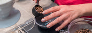 Coffee beans weighed with an Escali Scale