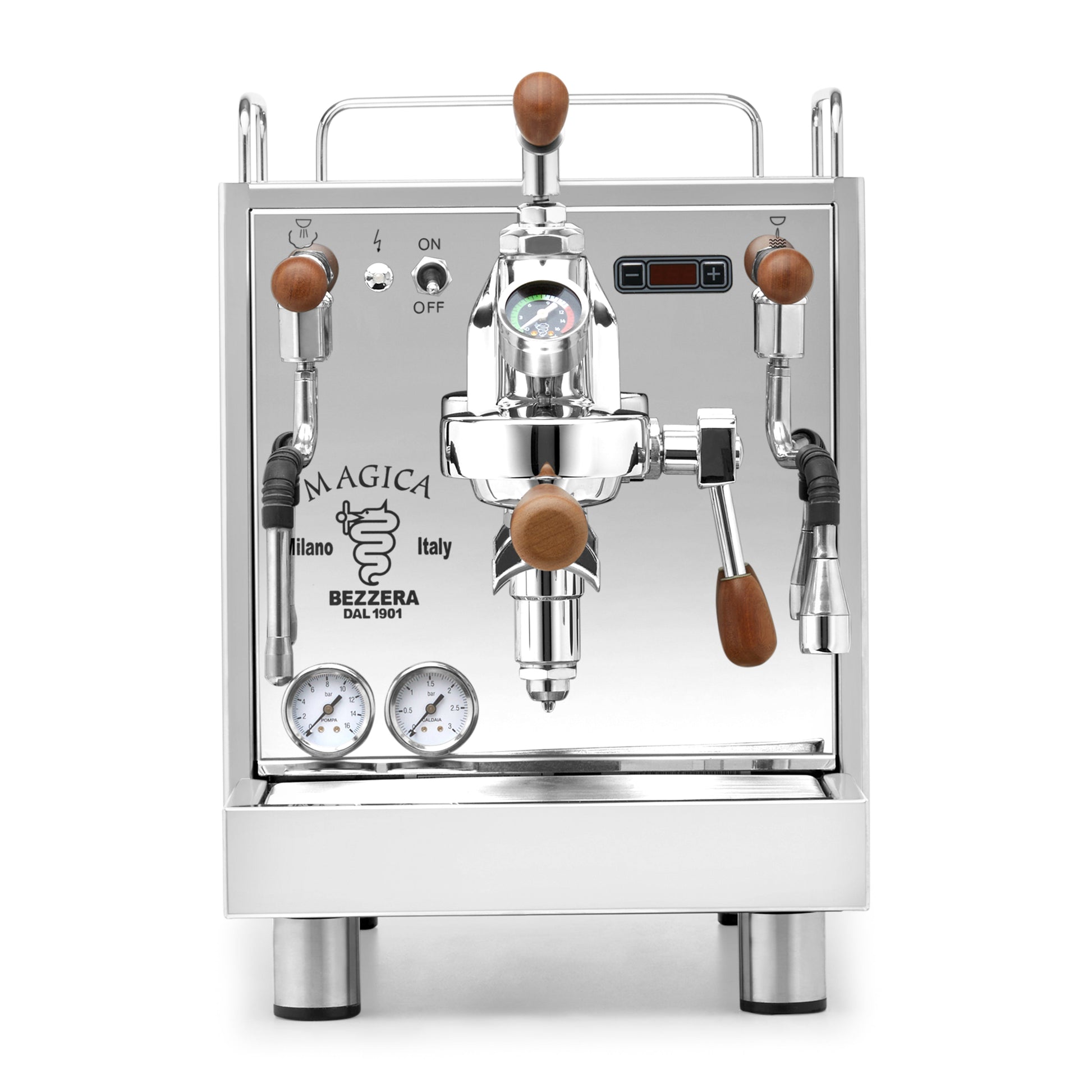 Bezzera Magica PID from the front. || Sapele