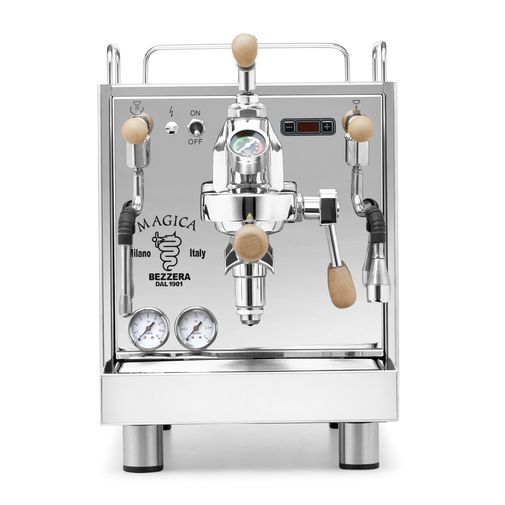 Bezzera Magica PID from the front. || Tiger Maple