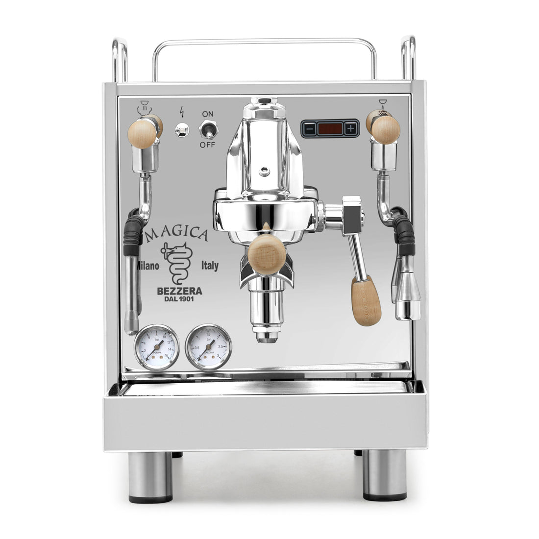 Bezzera Magica PID from the front. || Tiger Maple