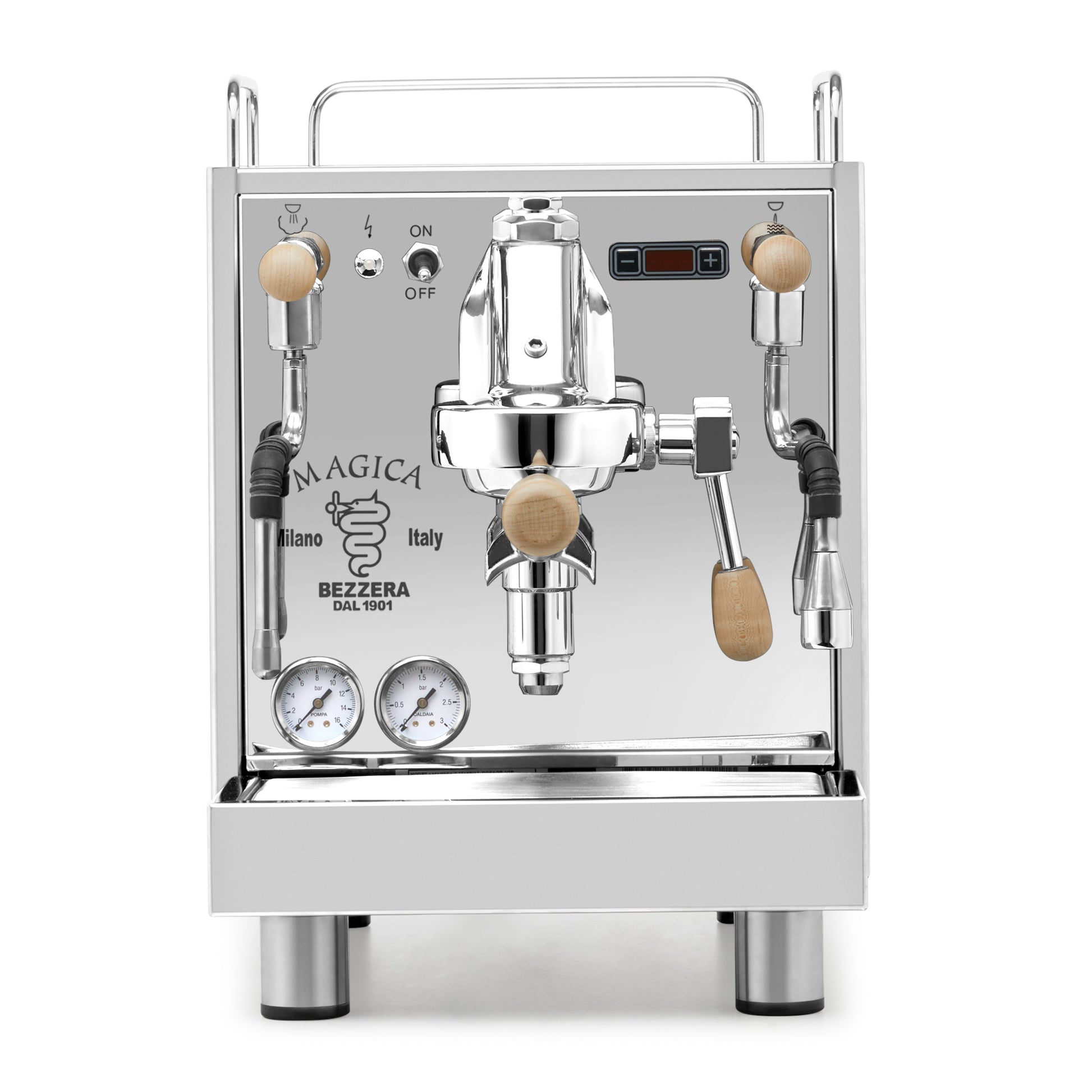 Bezzera Magica PID from the front. || Tiger Maple