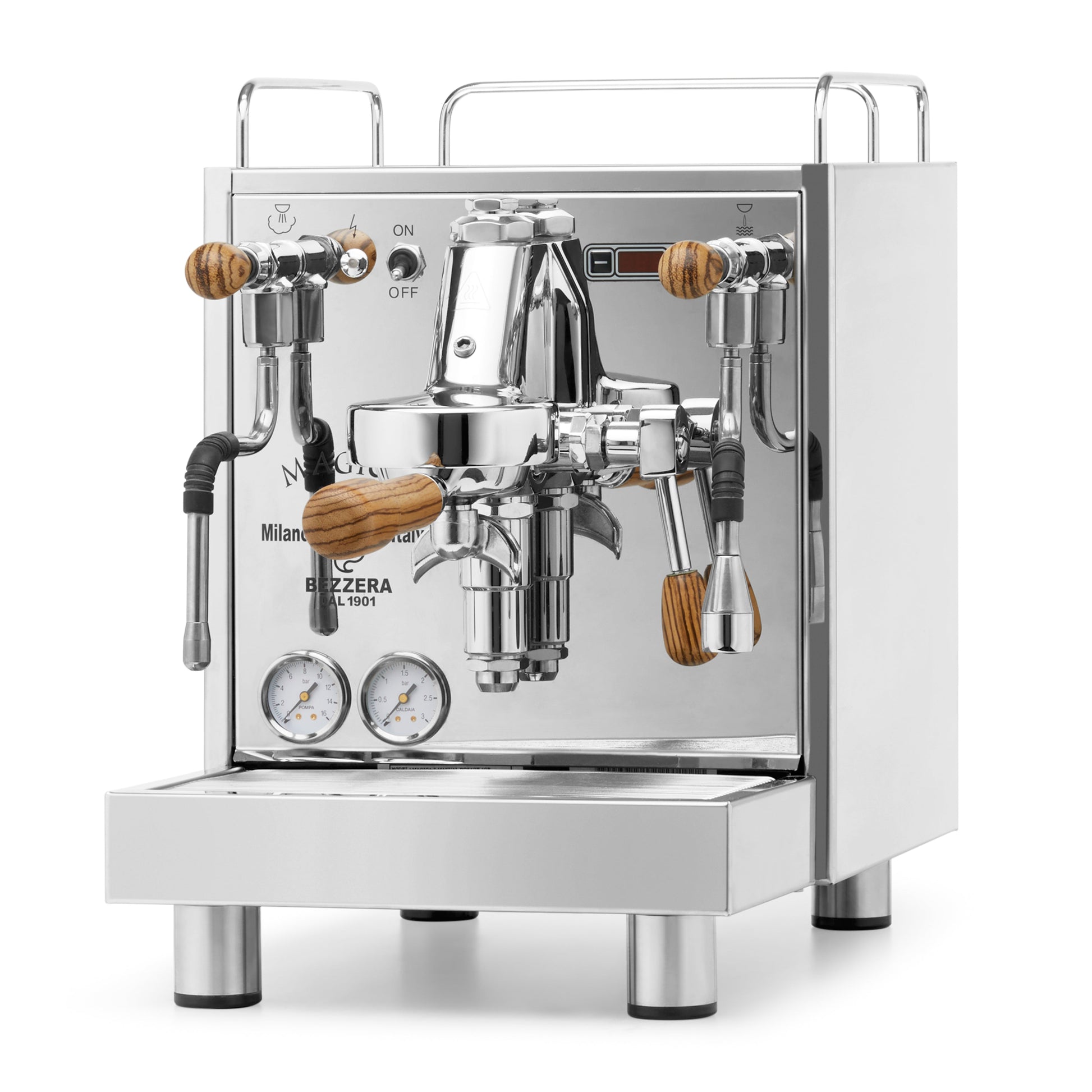 Bezzera Magica PID angled to the left. || Zebra Wood