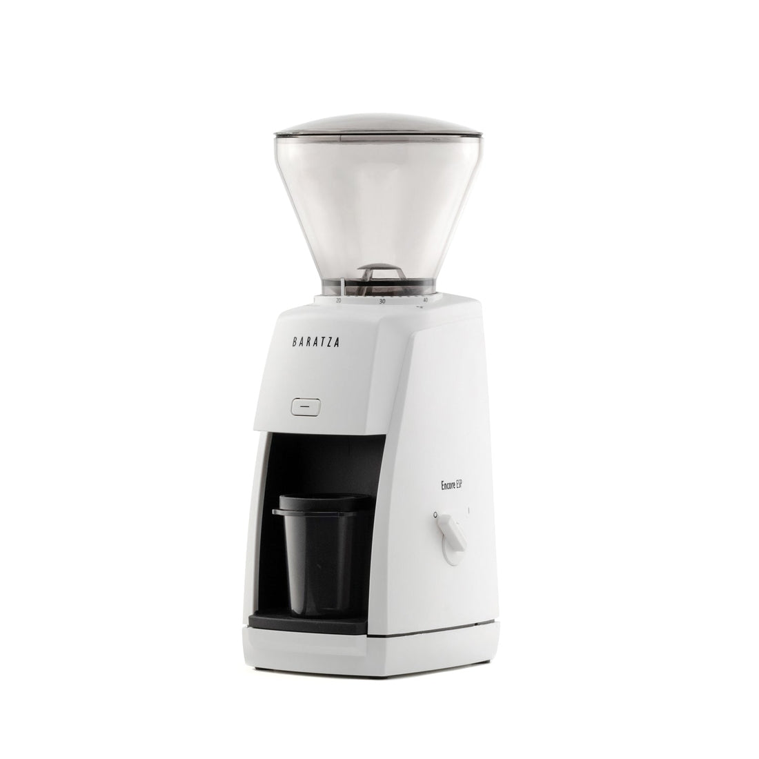 Baratza Encore ESP Coffee and Espresso Grinder in White Left Facing || White