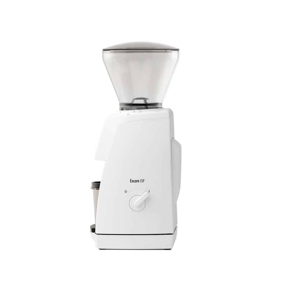 Baratza Encore ESP Coffee and Espresso Grinder in White Left Profile || White