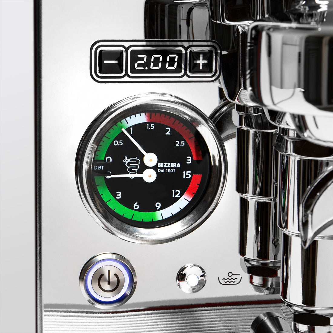 Bezzera Aria PID Espresso Machine with Flow Control - Pure Steel
