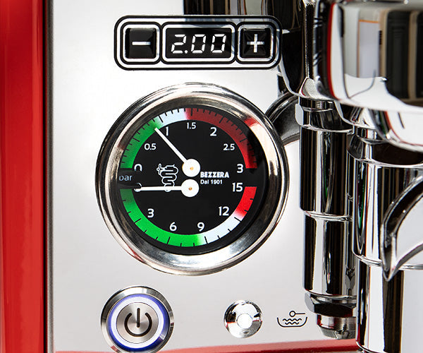 Bezzera Aria in Red Dual Pressure Gauge || Red