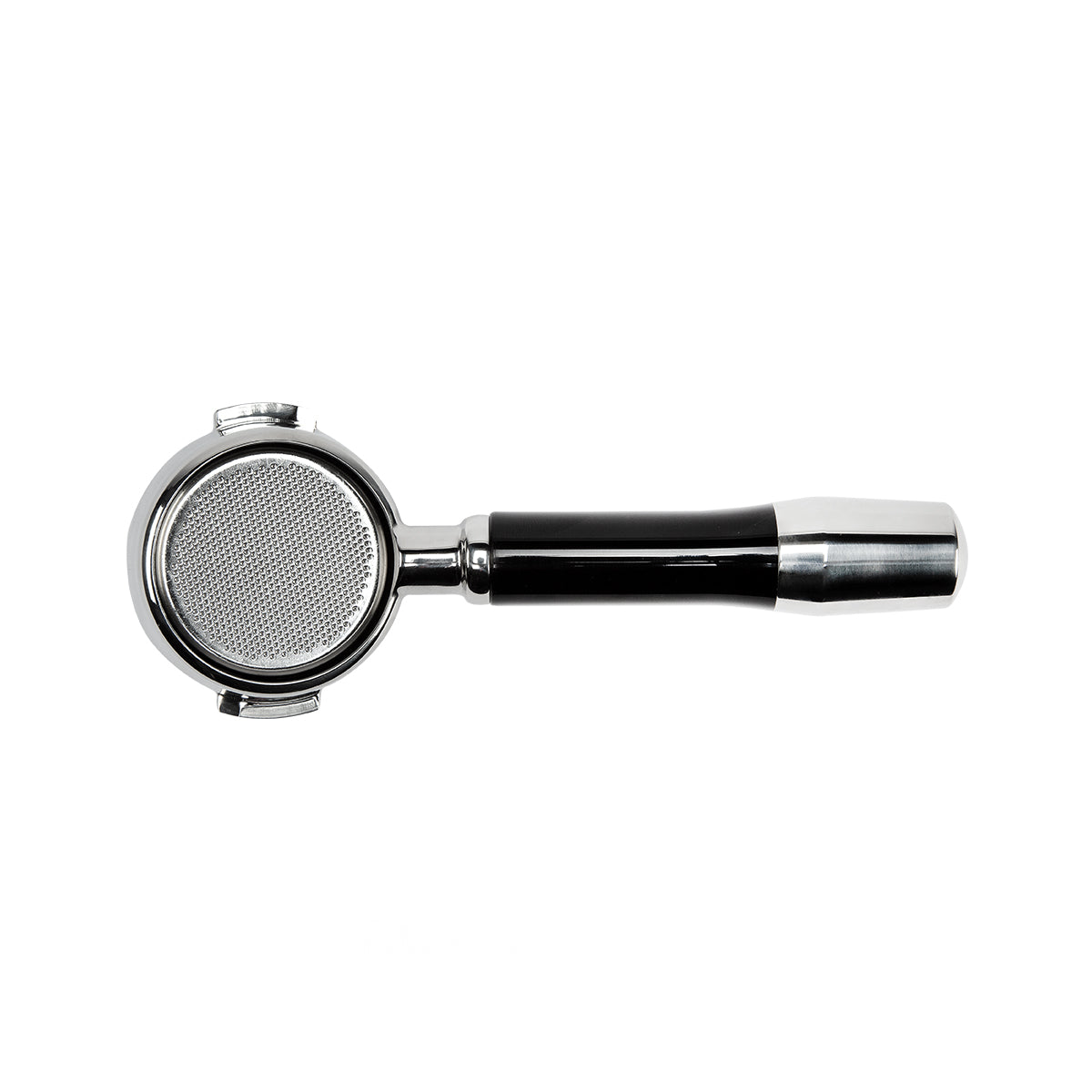 ECM Stainless Steel Bottomless Portafilter with Angled Handle
