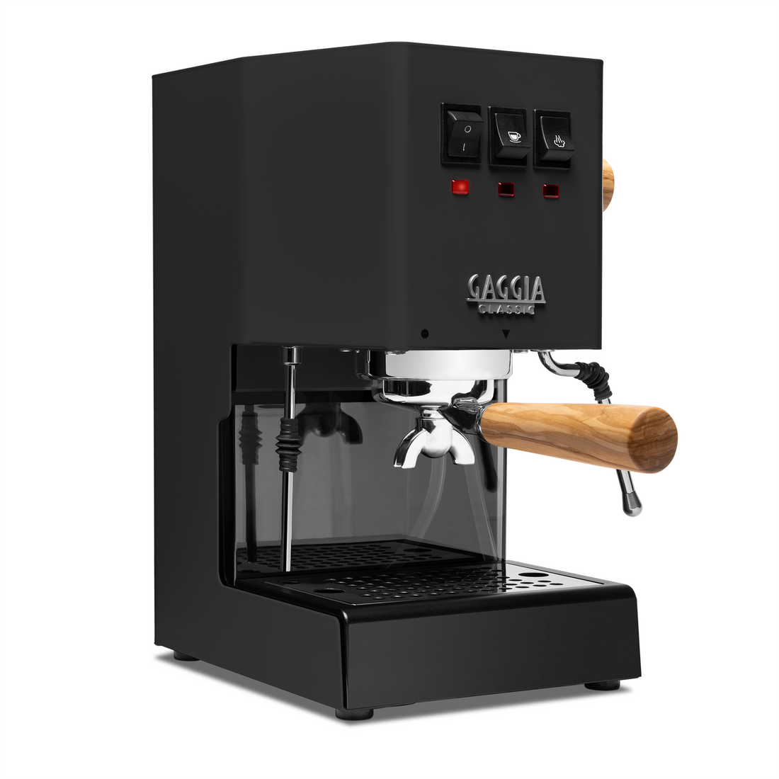 Gaggia Classic Evo Pro Espresso Machine in Thunder Black with Olive Wood