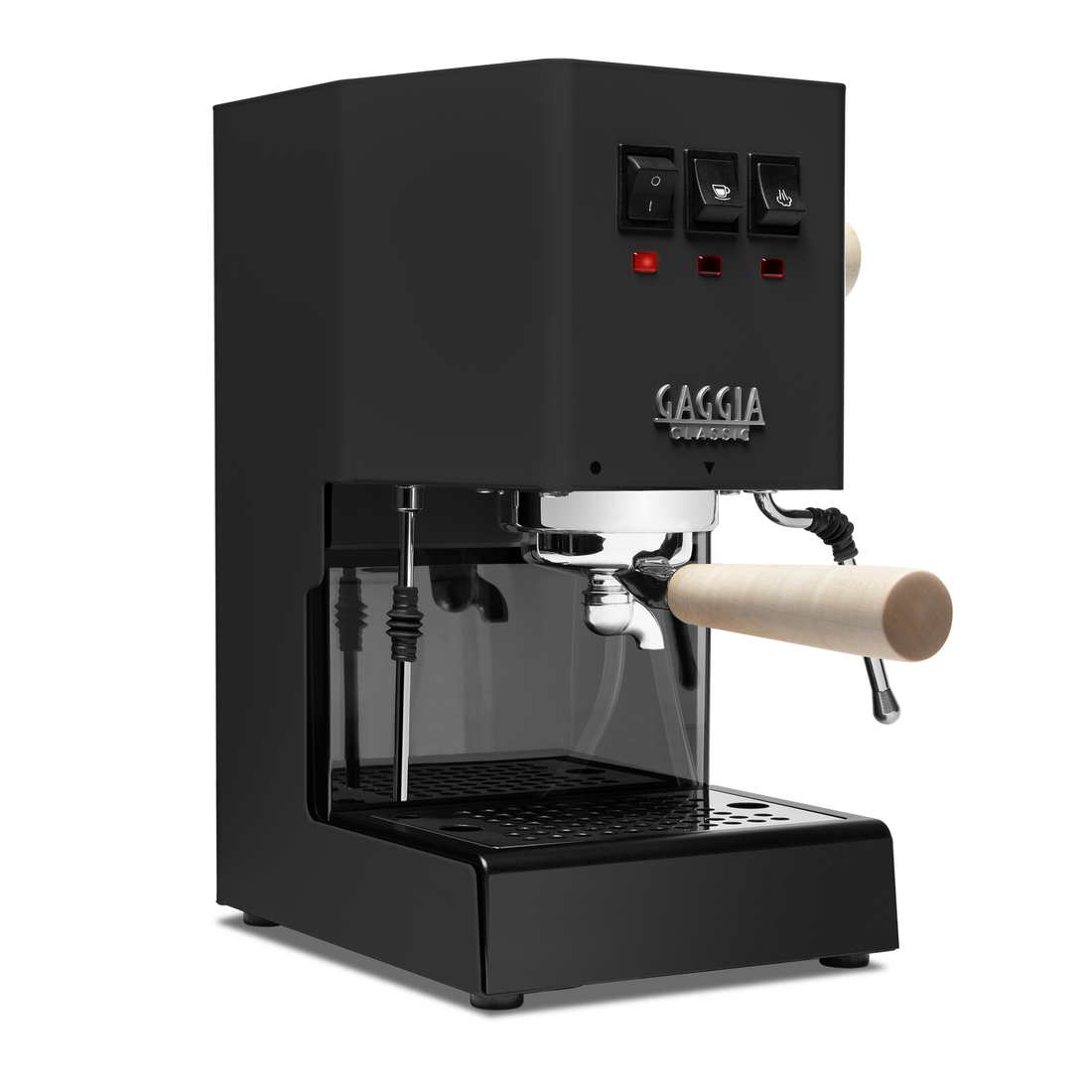 Gaggia Classic Evo Pro Espresso Machine in Thunder Black with Tiger Maple