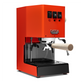 Gaggia Classic Pro E24 Lobster Red front angle with maple || Lobster Red