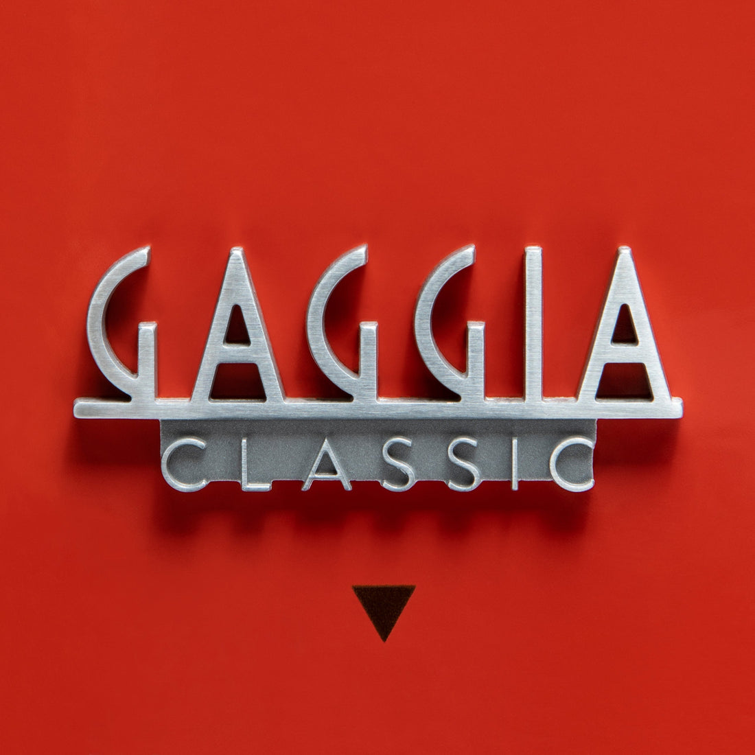 Gaggia Classic Evo Pro Espresso Machine in Lobster Red with Tiger Maple