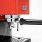 Gaggia Classic Evo Pro Espresso Machine in Lobster Red with Tiger Maple