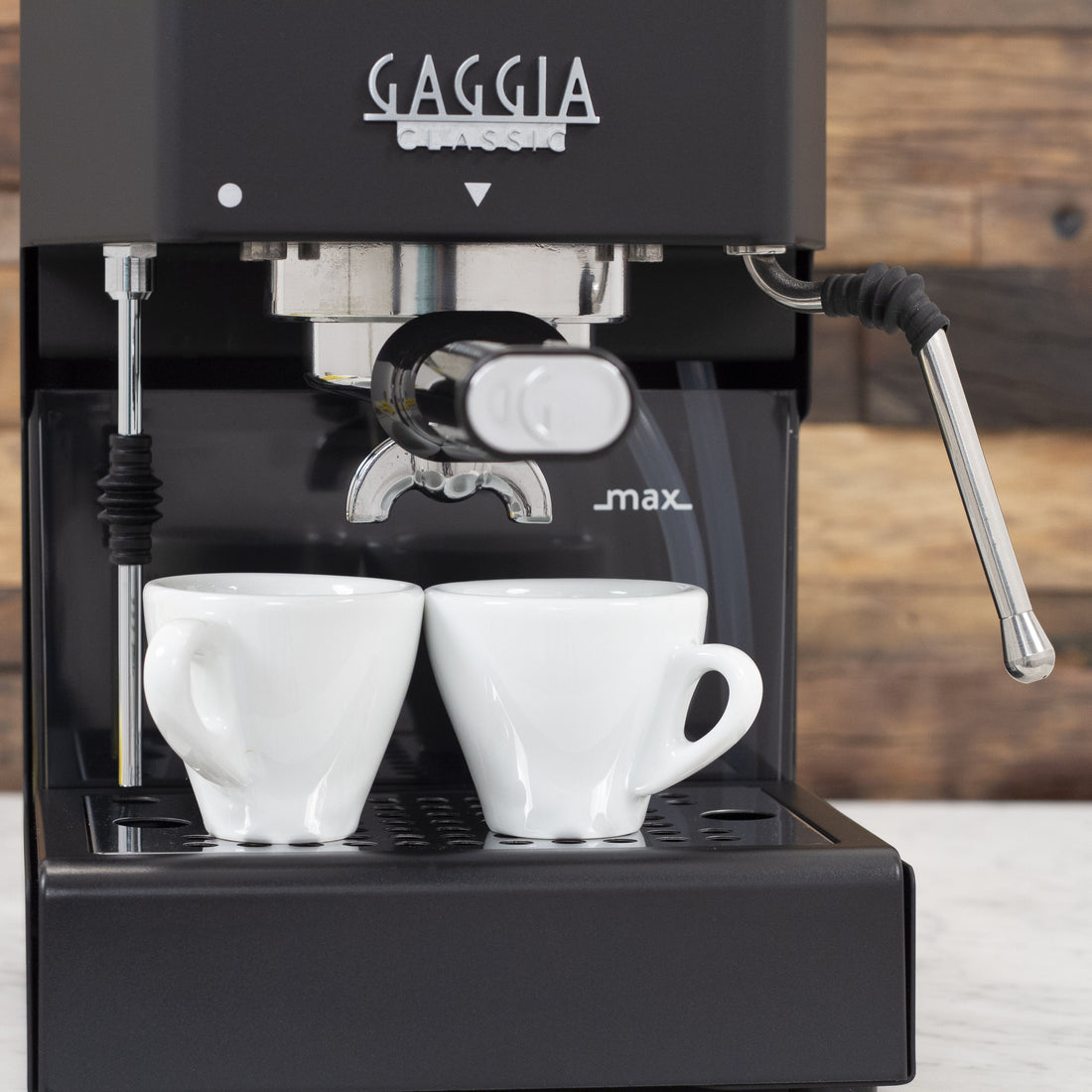 Gaggia Classic Evo Pro Espresso Machine in Thunder Black with Olive Wood