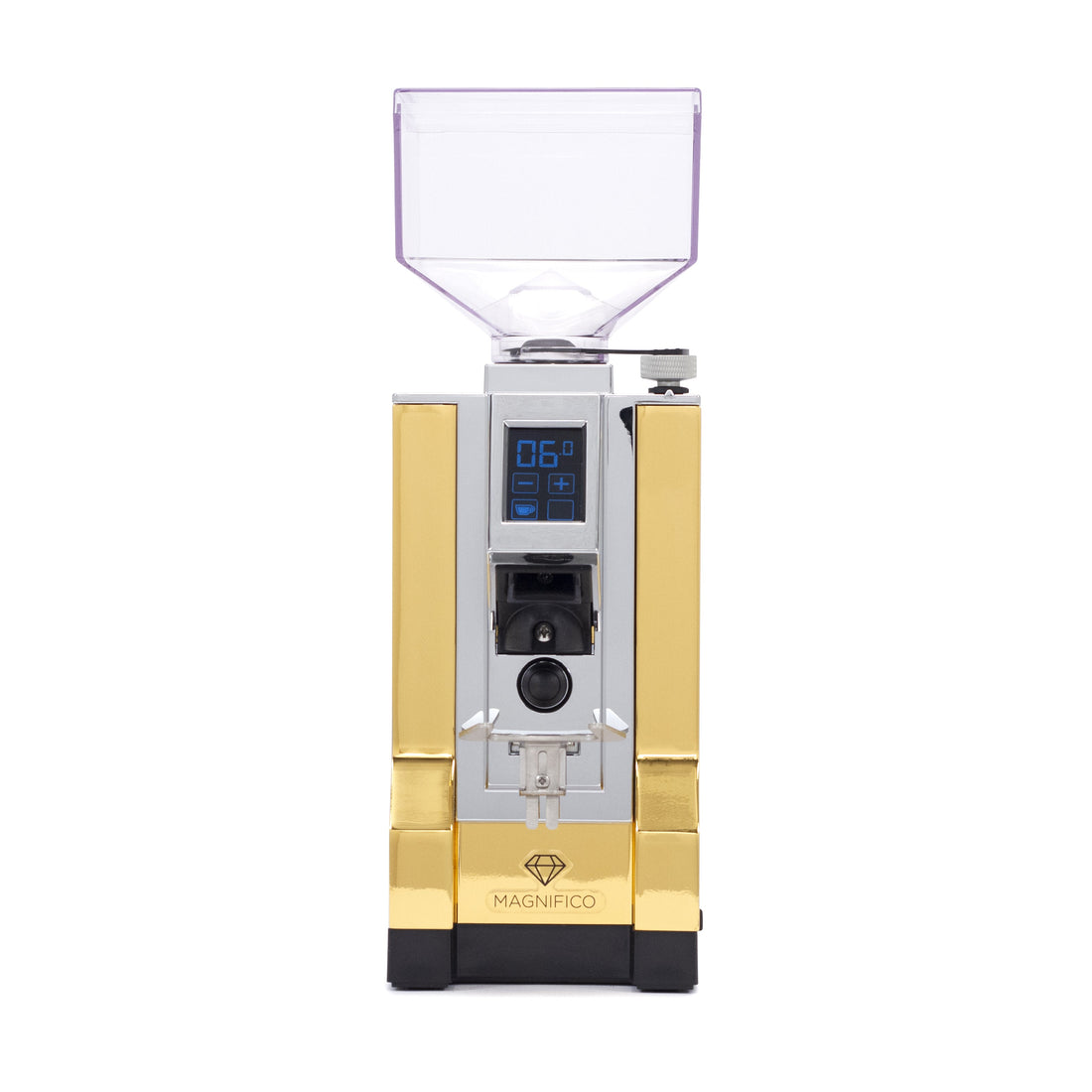 Eureka Mignon Magnifico Coffee Grinder in Dubai Gold Front Facing || dubai gold