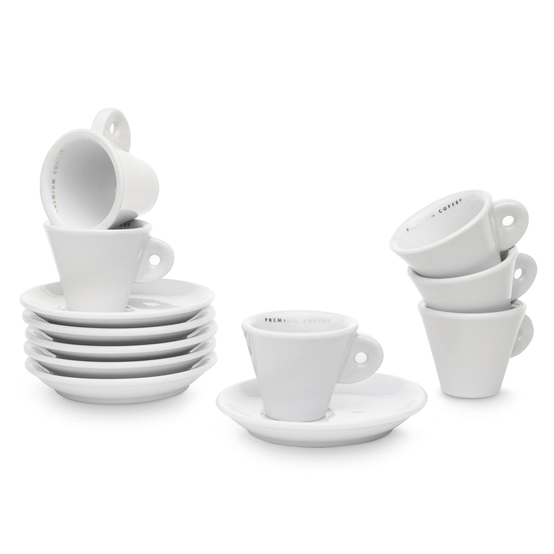 Maromas 6 Piece Espresso Cup and Saucer Set