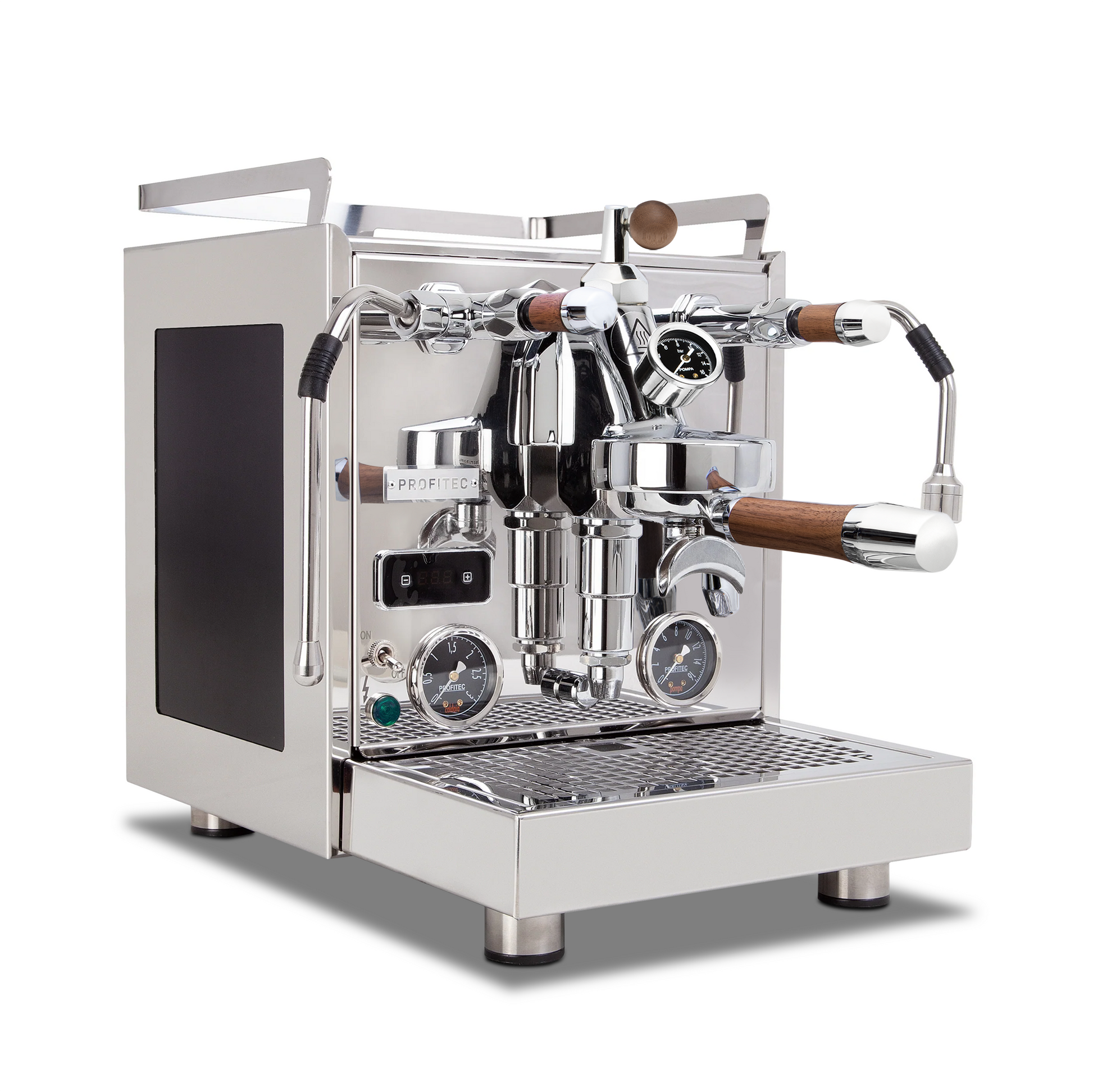 Profitec Pro 600 Quick Steam Plus with Elegant Walnut Accents and Flow Control Right Facing || Walnut