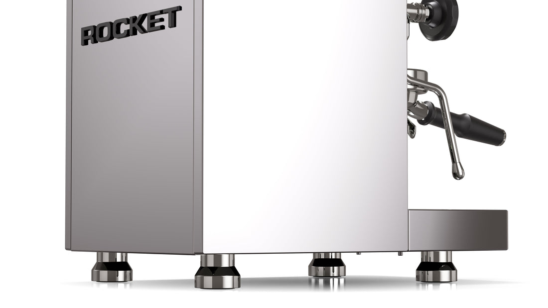 Rocket Espresso Mozzafiato FAST R Stainless Steel Feet Detail || Stainless Steel
