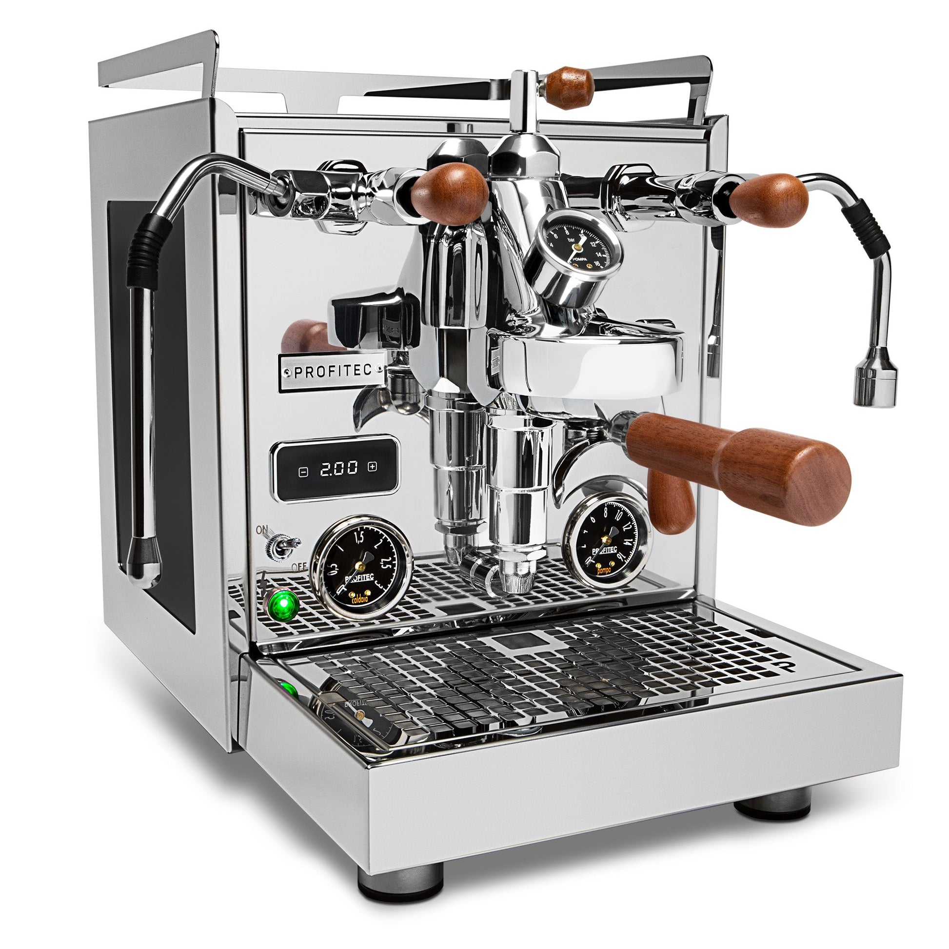 Profitec Pro 600 Quick Steam Plus with Sapele Accents and Flow Control Right Facing || Sapele