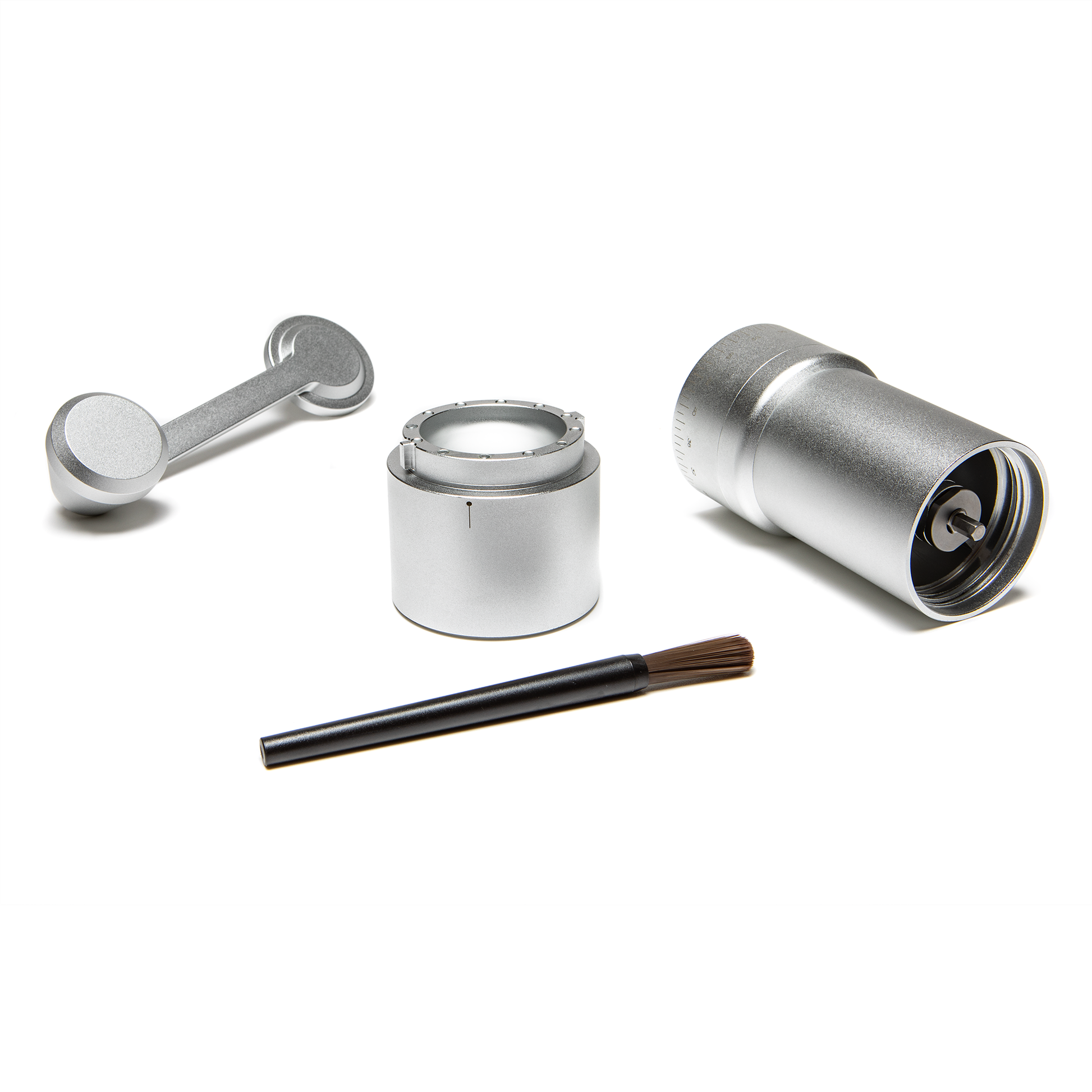 Varia Evo Hand Grinder Disassembled in Silver || Silver