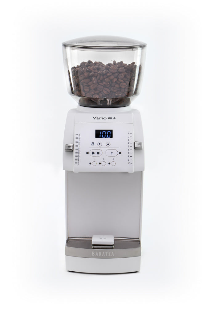 Baratza Vario W+ Coffee Grinder in White Front Facing || White