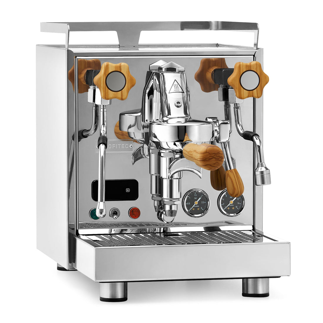 Profitec Pro 500 PID with Olive Wood Accents Facing Right || Olive Wood