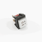 Image 1 of 2 - On Off Switch, Square Dpst Silver Push Latch 120 V Base