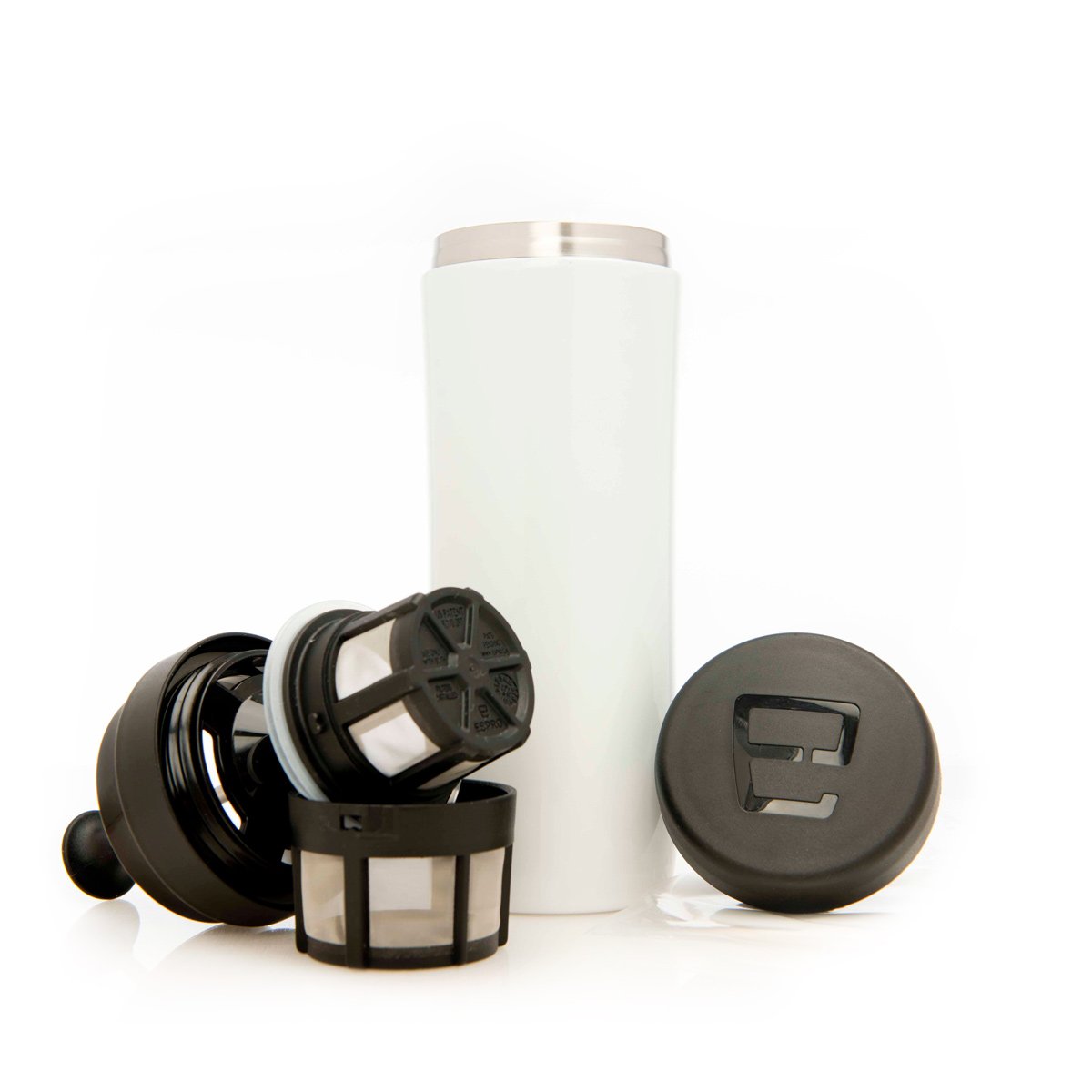 Espro Travel Press For Coffee In White
